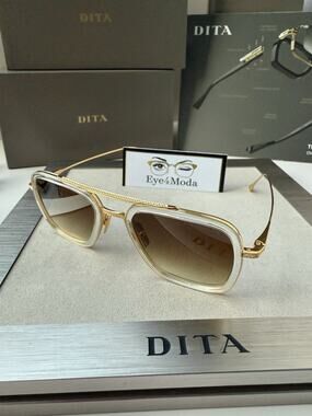 DITA FLIGHT 006 7806 L Crystal Yellow Gold Brown Gradient Sunglasses Authentic